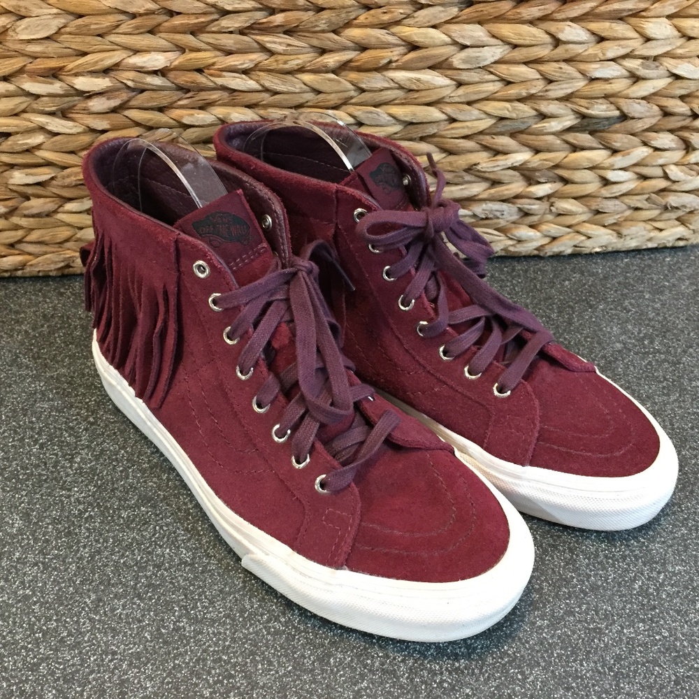 Vans Burgundy High-Top SK8 Sneakers